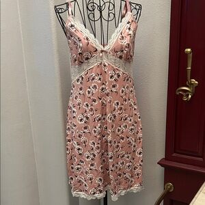 Floral Lace Trim Teddy- Sleepwear